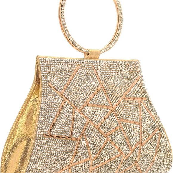 Crystal Clutch Purses Bride and Bridesmaid Handbag Elegant Wristlet Evening Bag - Picture 2 of 6